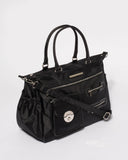 Pocket and Zip Black Nylon Baby Bag