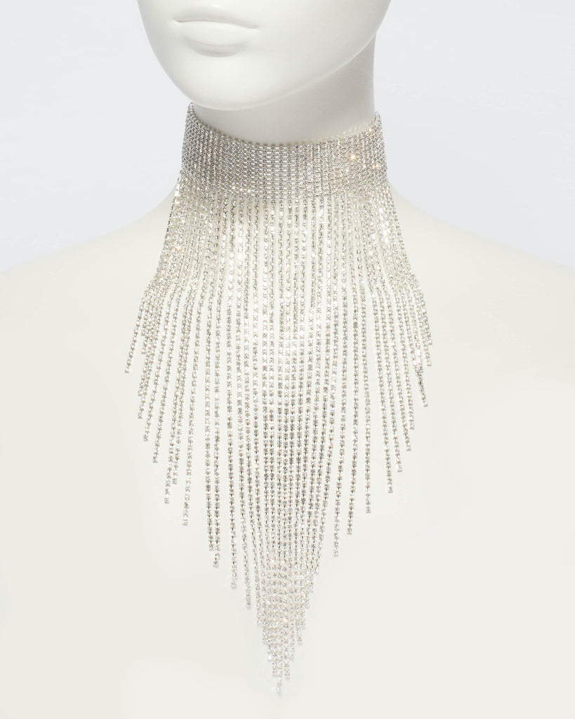 Diamante Tassel Choker Necklace
