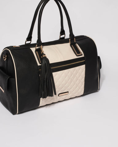 Monochrome Natasha Quilt Weekender Bag