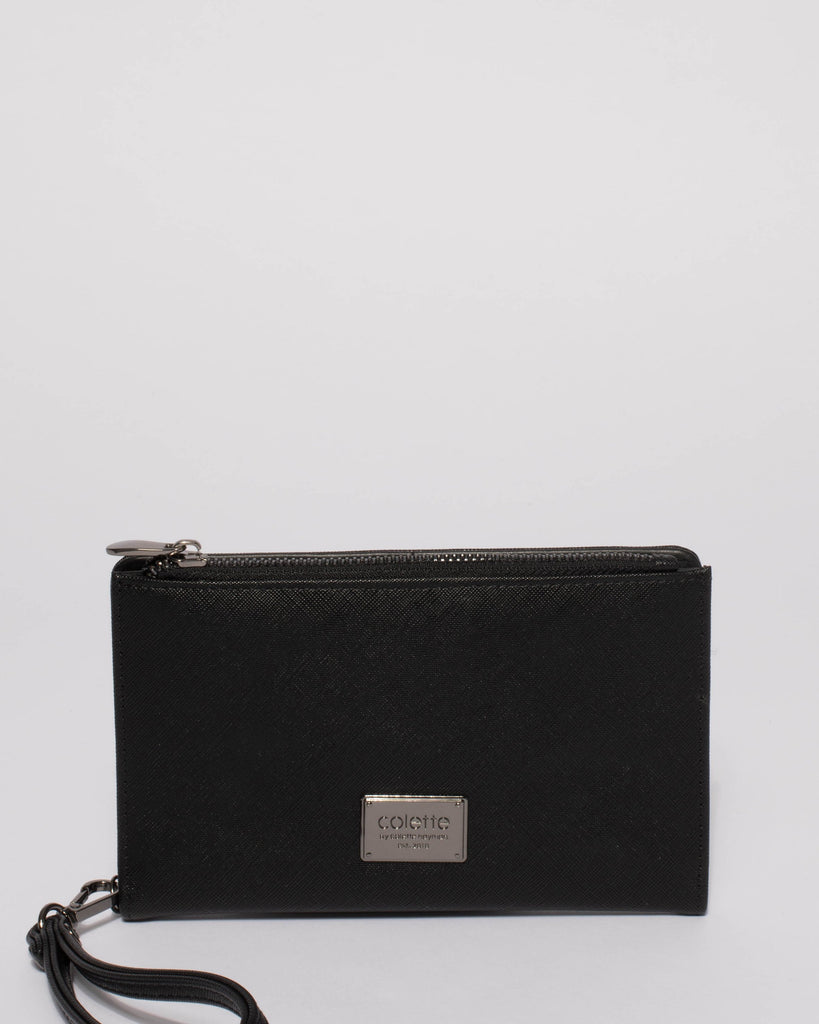 Black Madison Wallet With Gunmetal Hardware