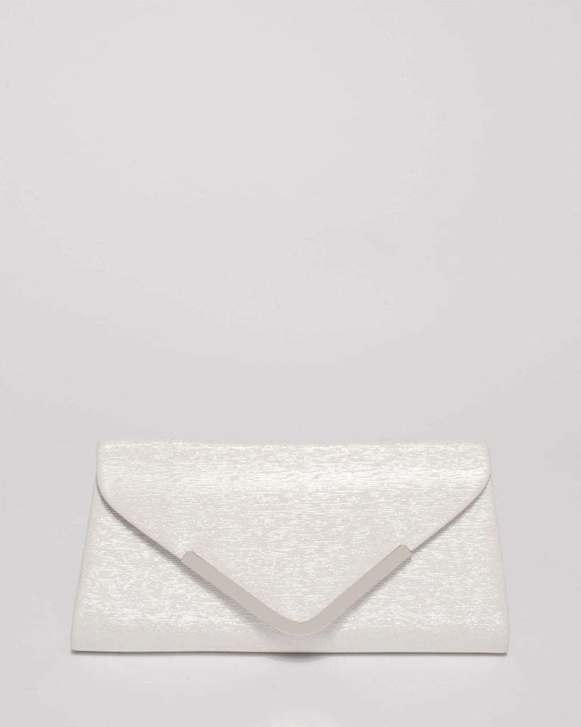 Silver Shimmer Paula Clutch Bag