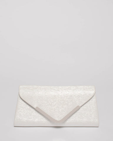 Silver Shimmer Paula Clutch Bag