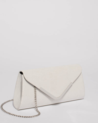 Silver Shimmer Paula Clutch Bag