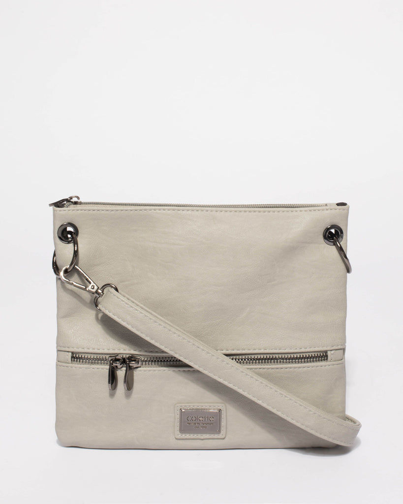 Kayla Zip Grey Pu Small Bag