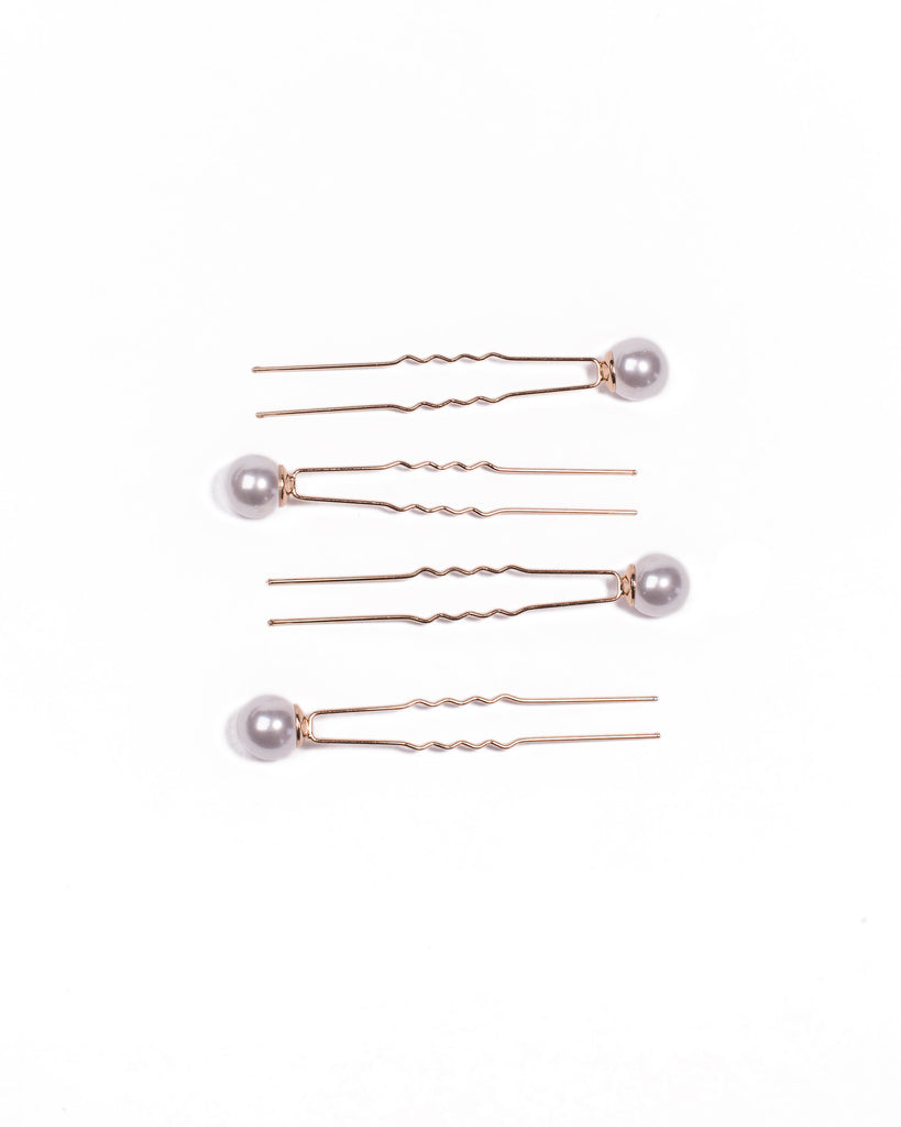 Ivory Gold Tone Pearl Hair Pins