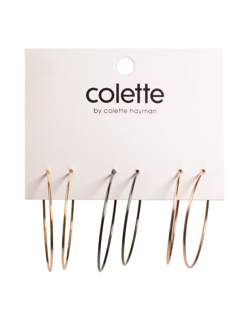 Mixed Tone Fine Hoop Earring Pack