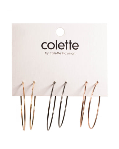 Mixed Tone Fine Hoop Earring Pack
