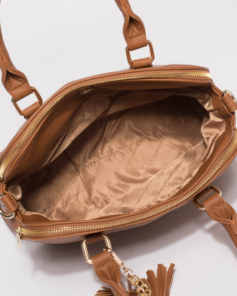 Olivia Tan Tassel Slouch