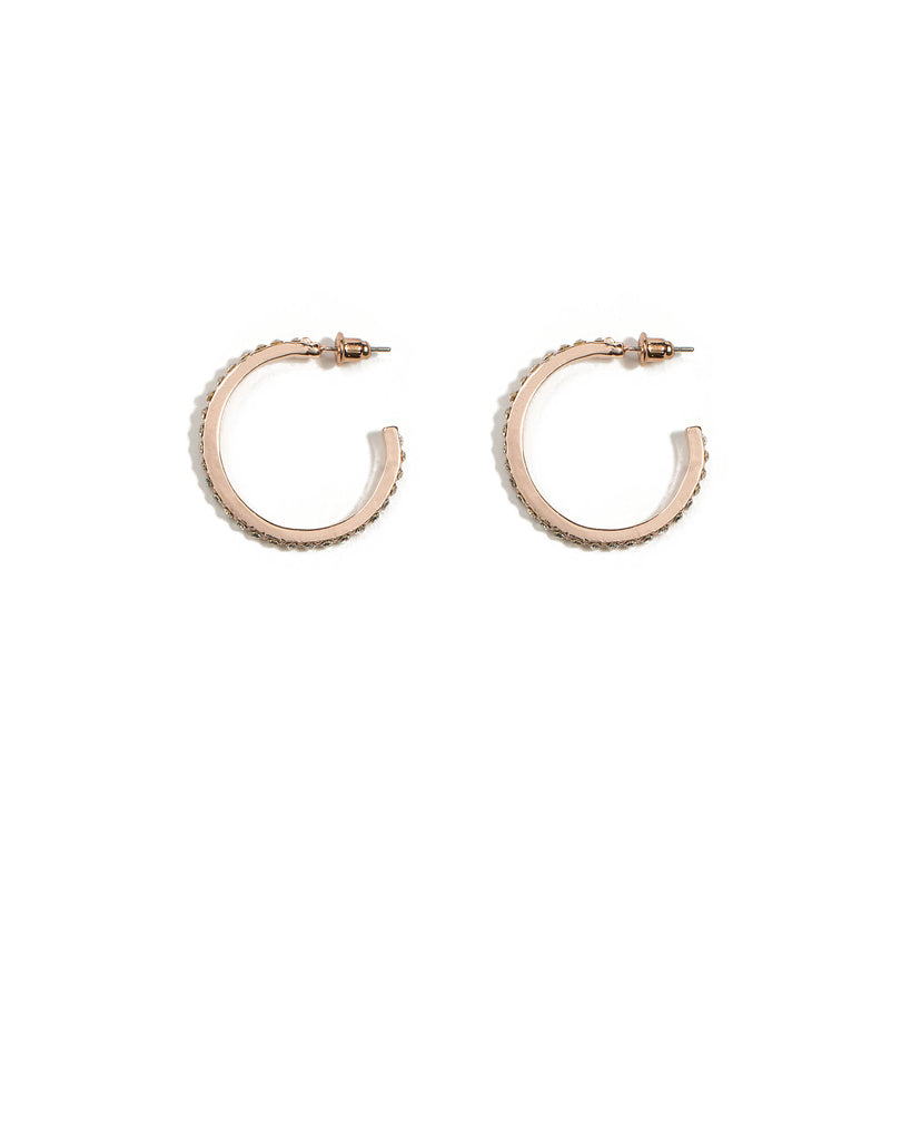 Rose gold Thin Diamante Hoop