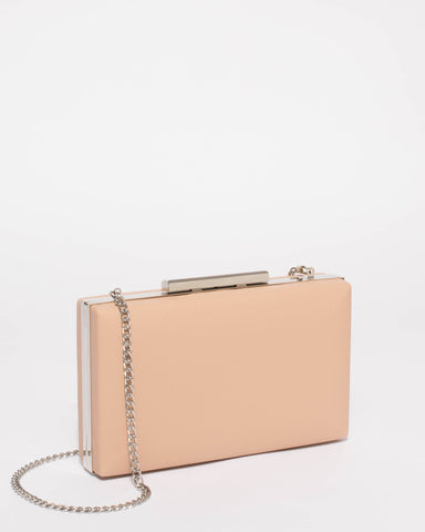 Beige Saffiano Jaime Clutch Bag