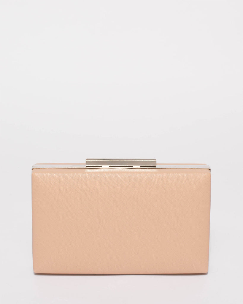Beige Saffiano Jaime Clutch Bag