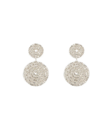 Diamante Double Rounded Drop Earrings