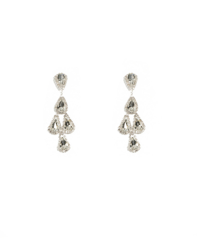 Diamante Statement Tiered Earrings