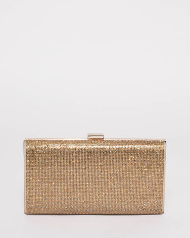 Gold Margot Hardware Clutch Bag