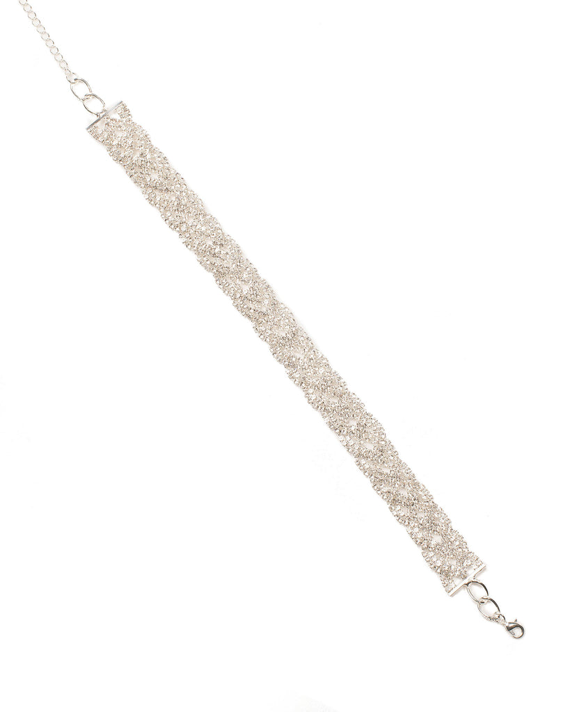 Diamante Chain Twisted Choker Necklaces
