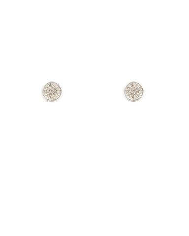 Diamante Pave Disc Stud Earrings