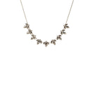 Crystal Silver Tone Navette Stone Short Necklace
