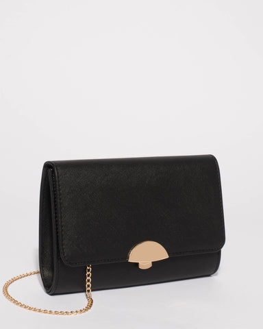 Black Isla Hardware Clutch Bag