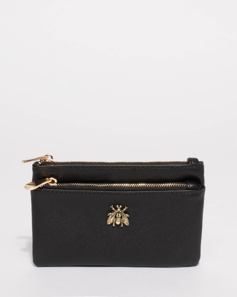 Black Erin Bug Purse With Gold Tone Hardware