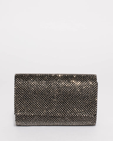 Pewter Kira Evening Clutch Bag