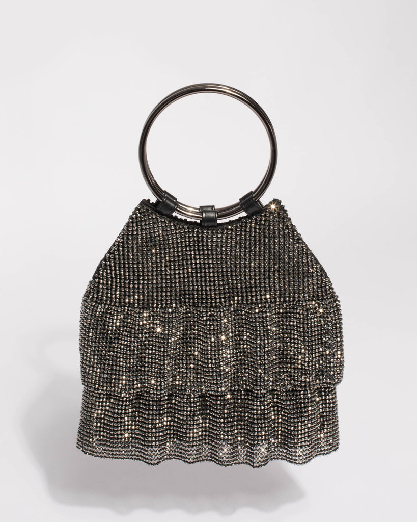 Pewter Maggie Frilled Clutch Bag