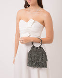 Pewter Maggie Frilled Clutch Bag