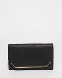 Black Smooth Myra Evening Clutch Bag