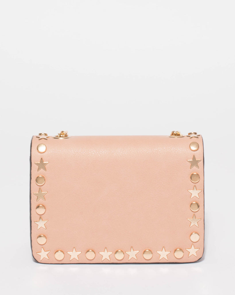 Pink Star Stud Crossbody Bag
