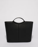 Black Smooth Jessie Clutch Bag With Matte Black Hardware