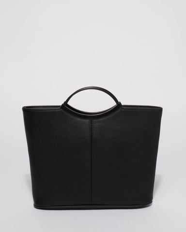 Black Smooth Jessie Clutch Bag With Matte Black Hardware