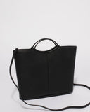Black Smooth Jessie Clutch Bag With Matte Black Hardware
