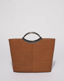 Tan Smooth Jessie Clutch Bag With Gunmetal Hardware