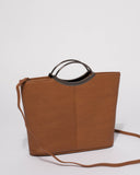Tan Smooth Jessie Clutch Bag With Gunmetal Hardware