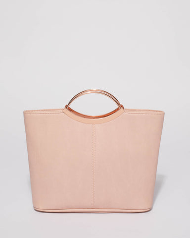 Pink Smooth Jessie Clutch Bag With Rose Gold Hardware