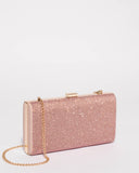Pink Margot Diamante Hardcase Clutch Bag
