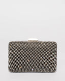 Black Maxine Diamante Hardcase Clutch Bag