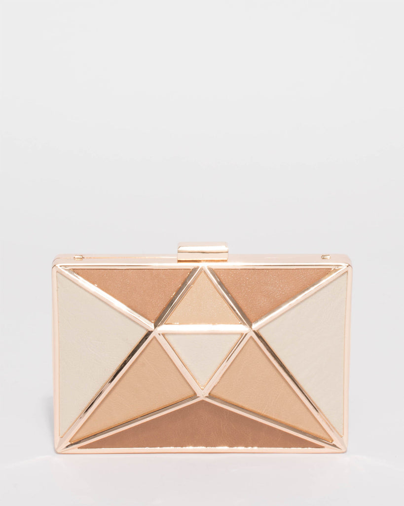 Multi Colour Geometric Clutch Bag