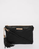 Black Diagonal Peta Crossbody Bag
