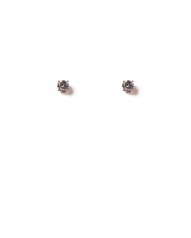 Crystal Rose Gold Tone  4 Claw Diamante Stud Earrings