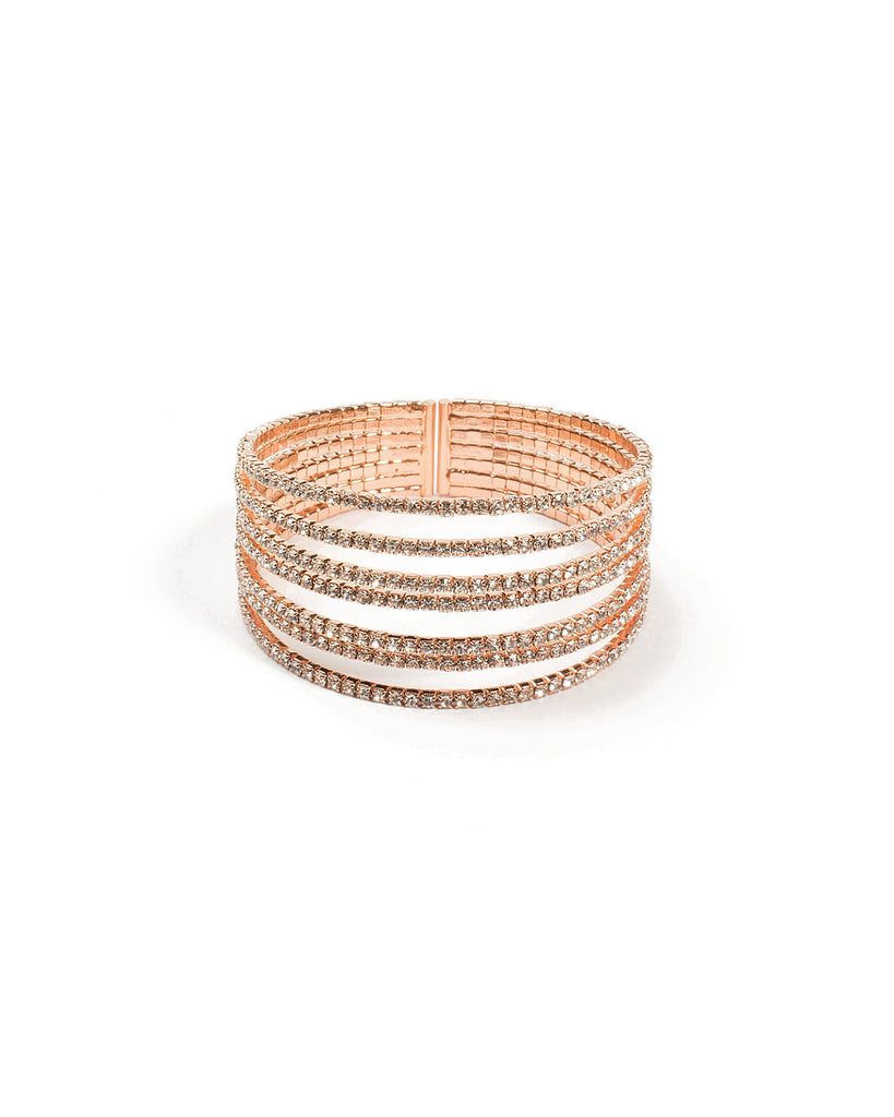 Diamante Rose Gold Flexi Wristwear