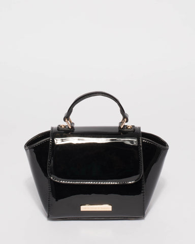 Black Patent Nikki Patent Mini Tote Bag