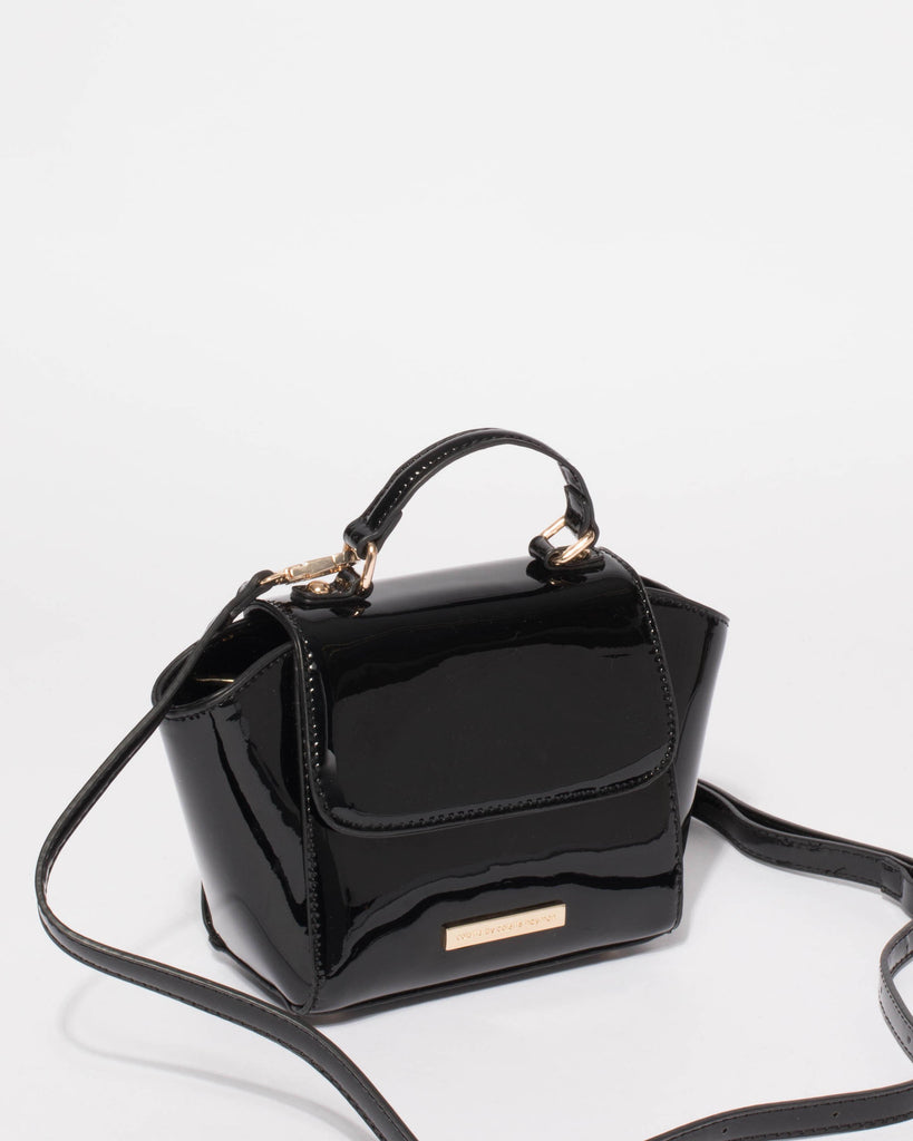 Black Patent Nikki Patent Mini Tote Bag