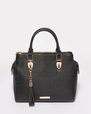 Black Audrey Structured Tote Bag