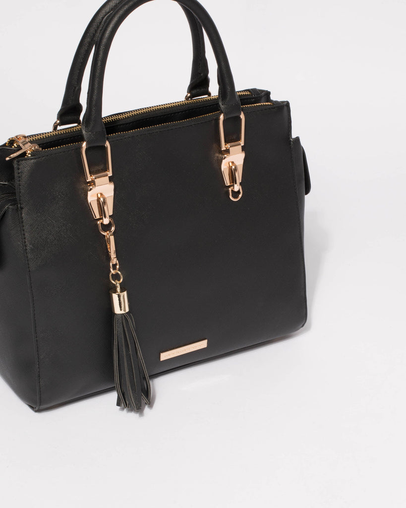 Black Audrey Structured Tote Bag