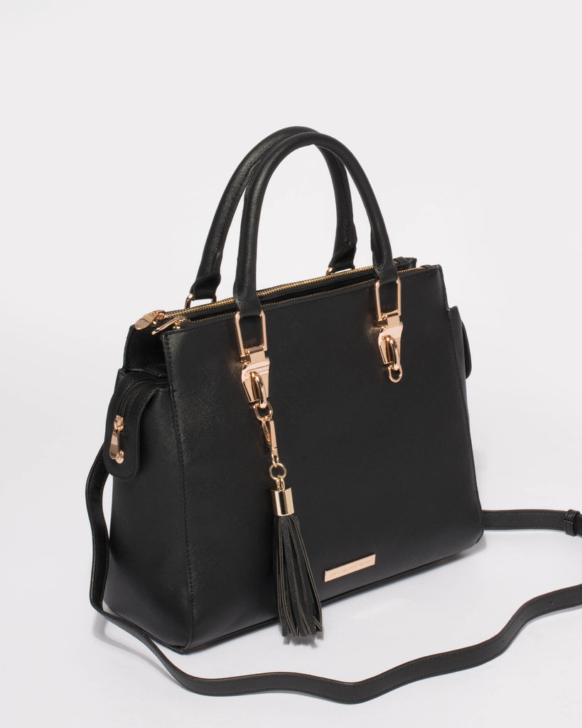 Black Audrey Structured Tote Bag