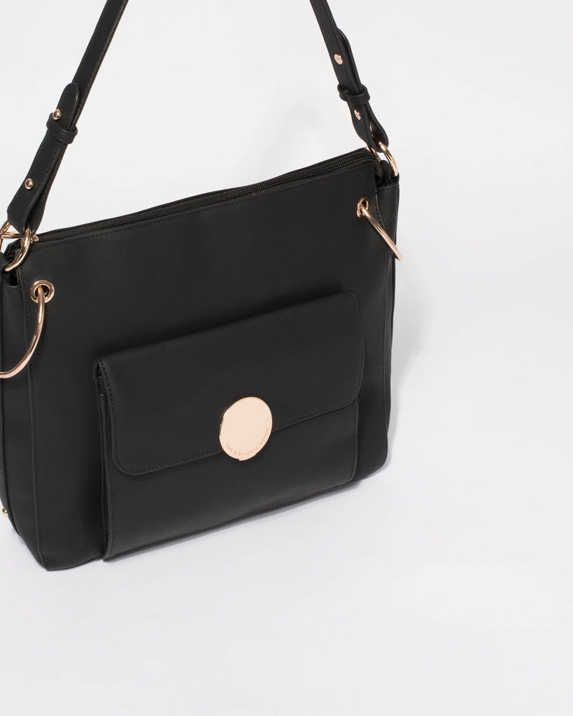 Black Maya Large Tote Bag