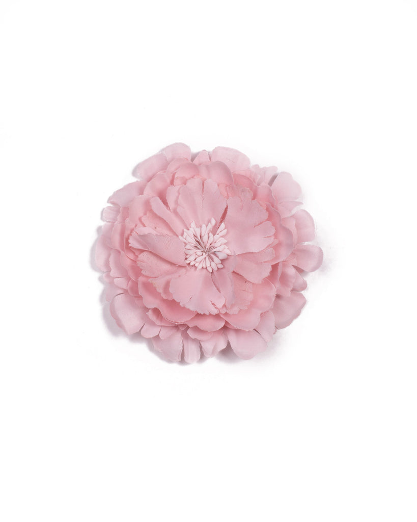Pink Silver Tone Large Flower Hair Clip