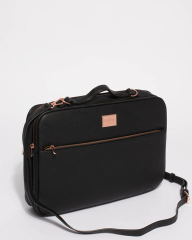 Black Smooth Laptop and Ipad Bag