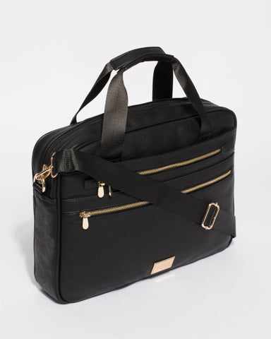 Black Smooth Laptop Bag