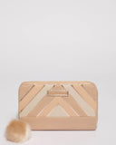 Natural Textured Addie Travel Wallet With Gold Hardware